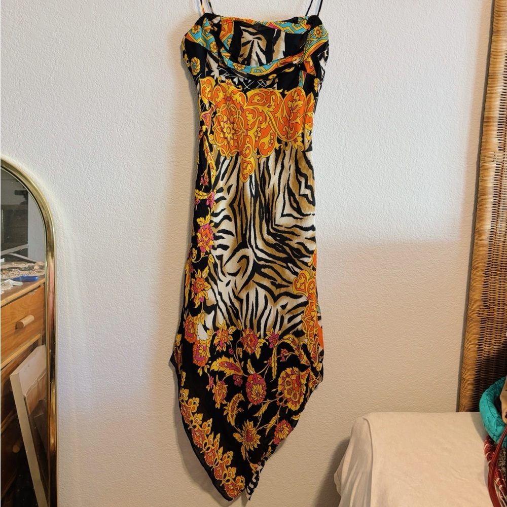 Vintage 90s Mica Asymmetrical Spaghetti Strap Dress